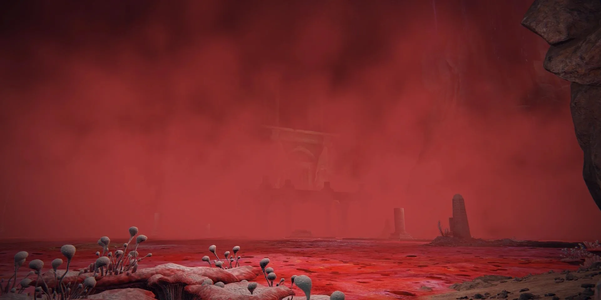 Hồ Thối Rữa (Lake of Rot) trong Elden Ring, minh chứng cho sức tàn phá của Scarlet Rot