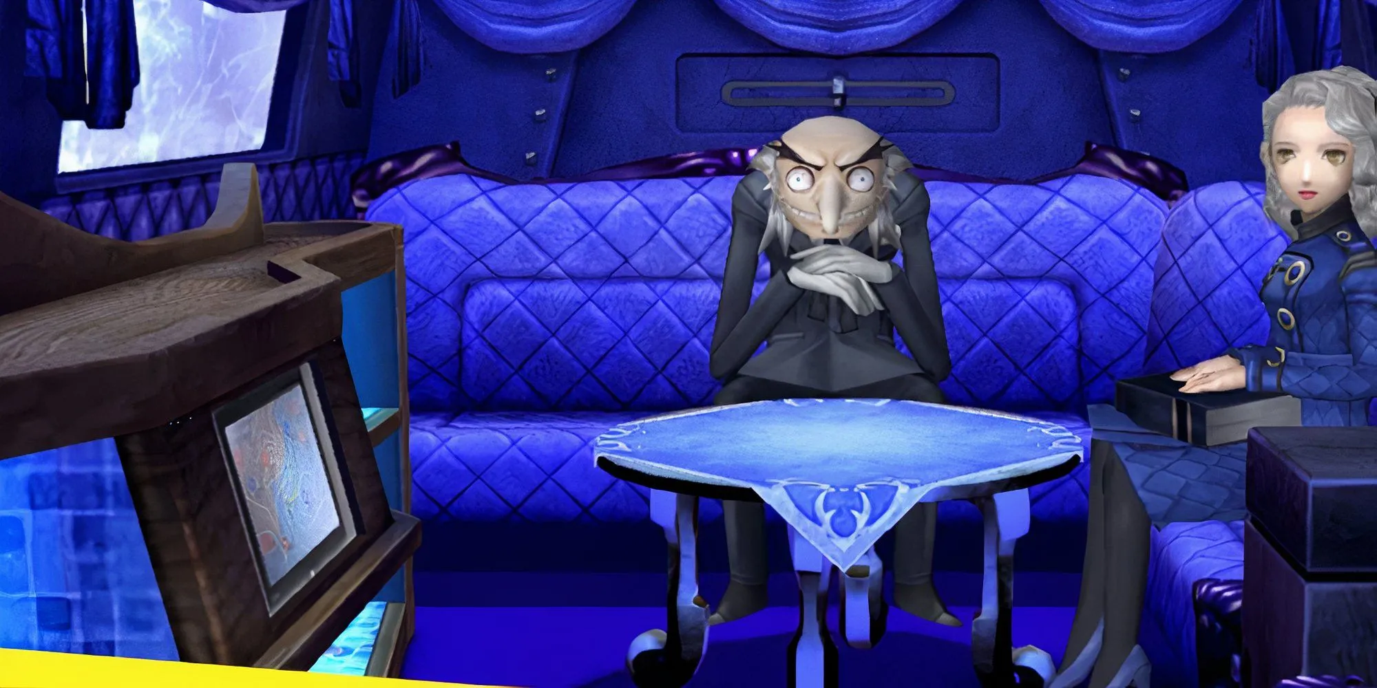 Igor và Marie ngồi bên trong Căn Phòng Nhung (Velvet Room) của Persona 4