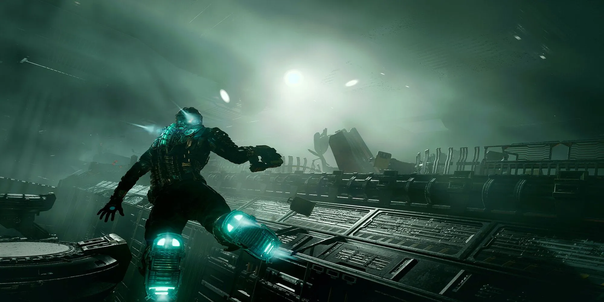Isaac Clarke trôi nổi trong không gian của Dead Space