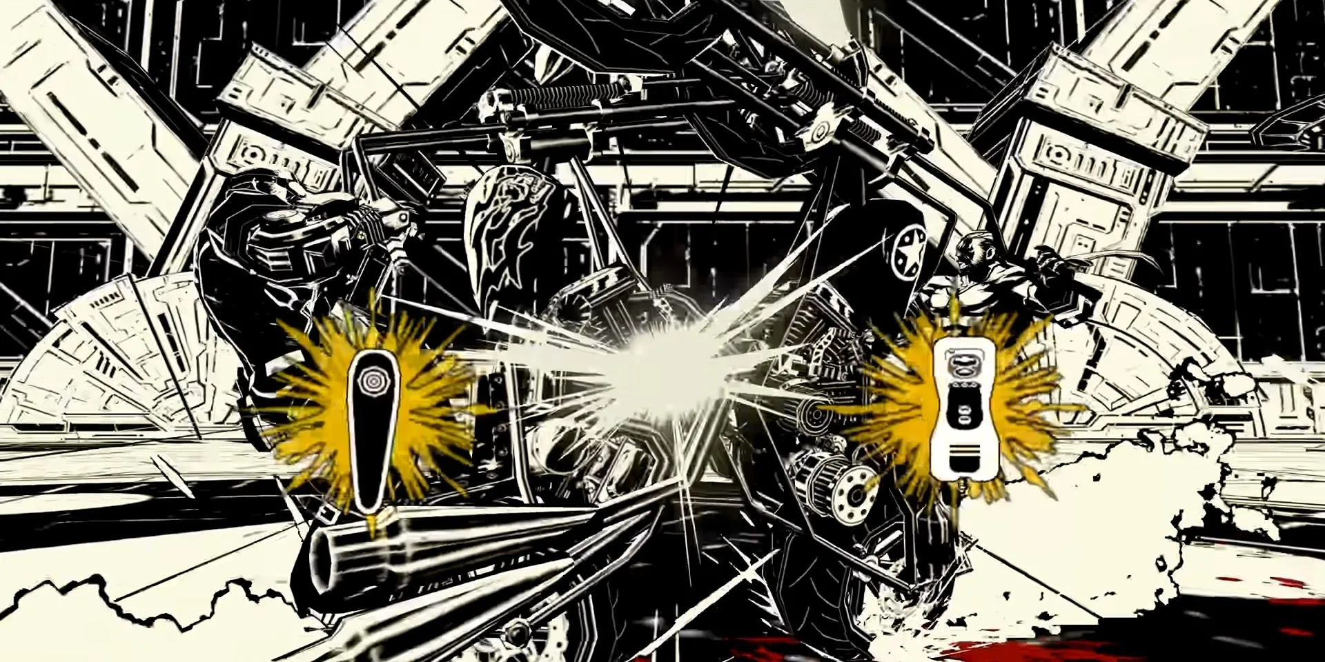 Jack đối đầu Kojack trên mô tô trong MadWorld