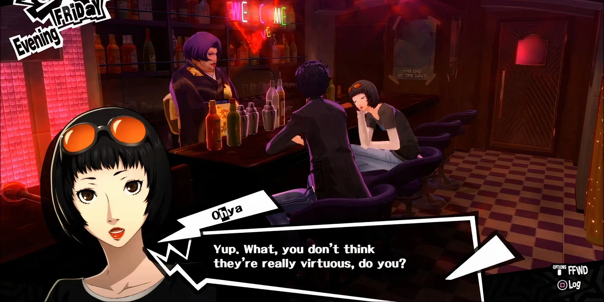 Joker tương tác và tăng hạng Confidant với Ichiko Ohya tại quán bar Crossroads ở Shinjuku - Persona 5 Royal