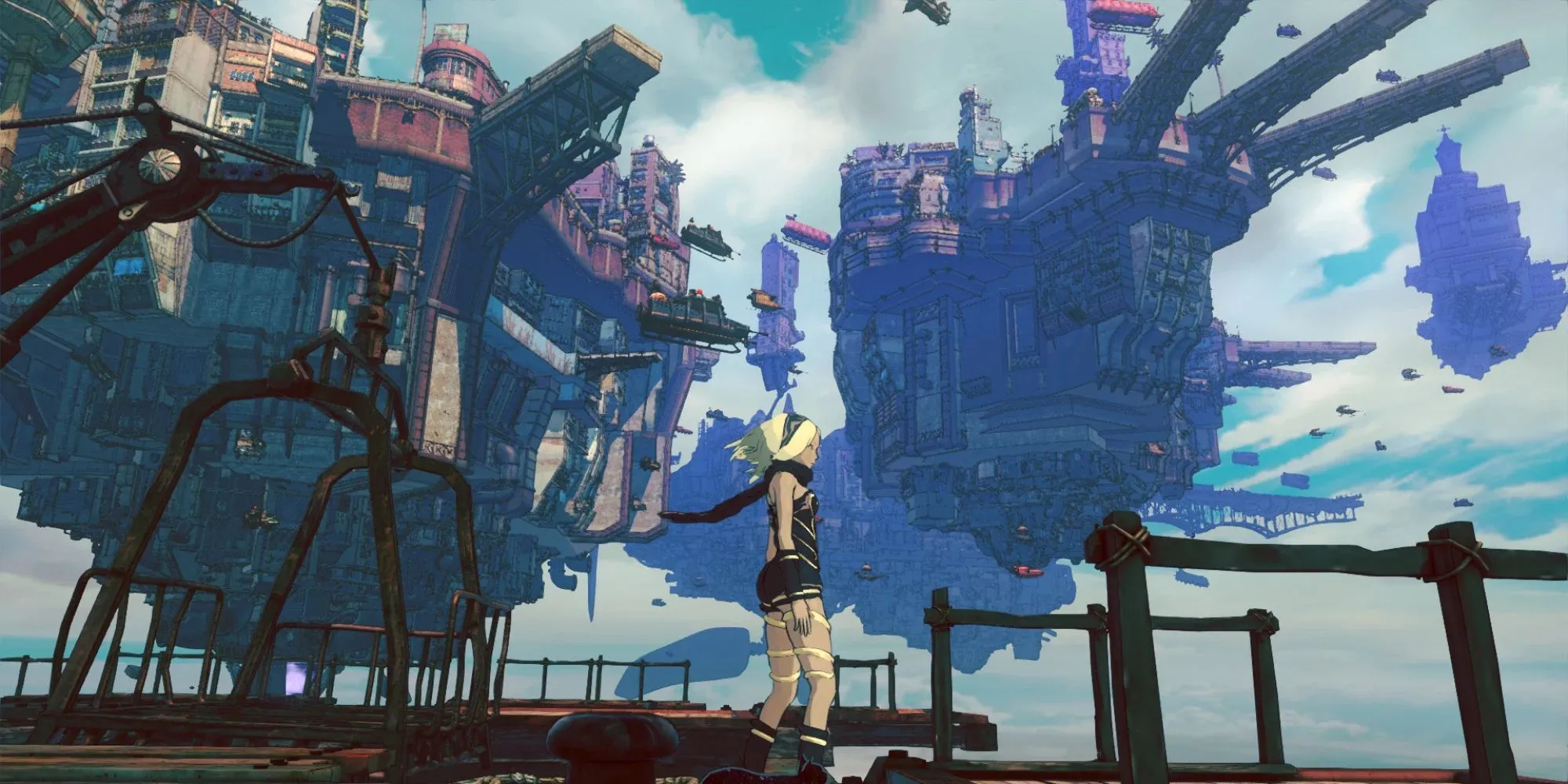 Kat khám phá các hòn đảo lơ lửng trên bầu trời trong Gravity Rush 2