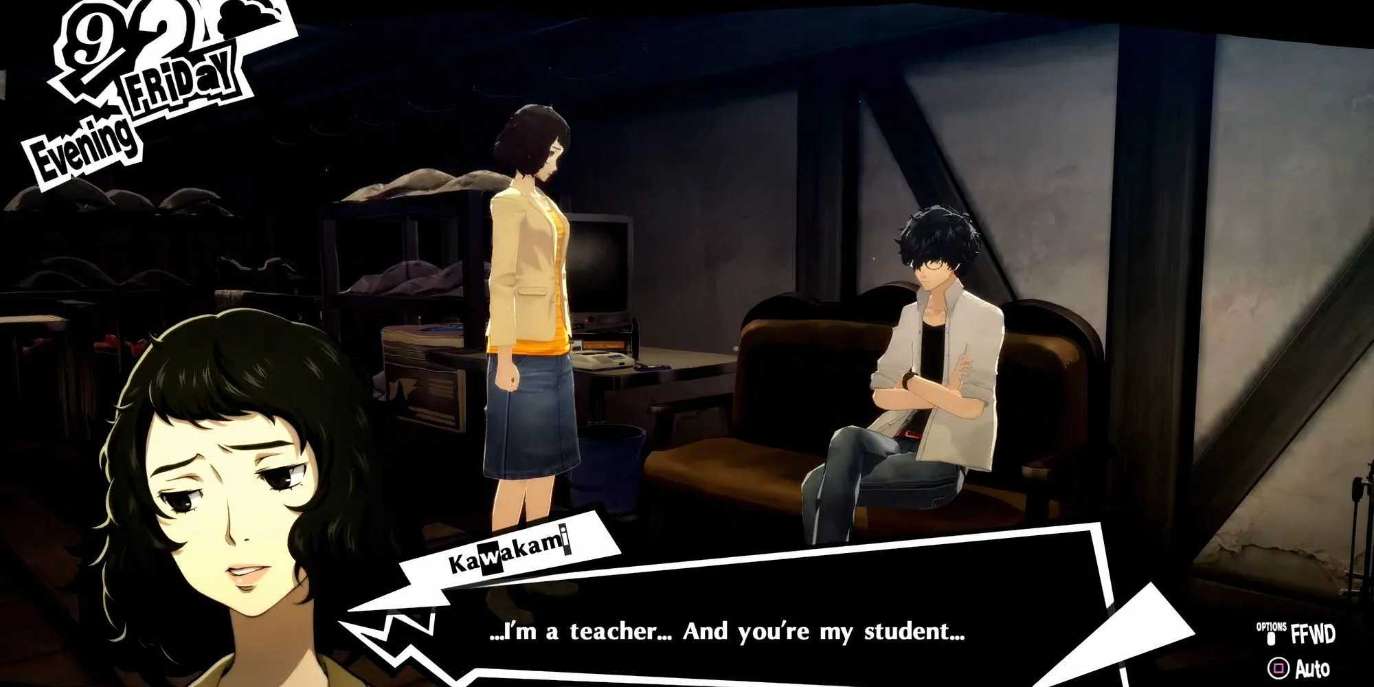 Kawakami chấp nhận tình cảm của Joker trong Persona 5 Royal