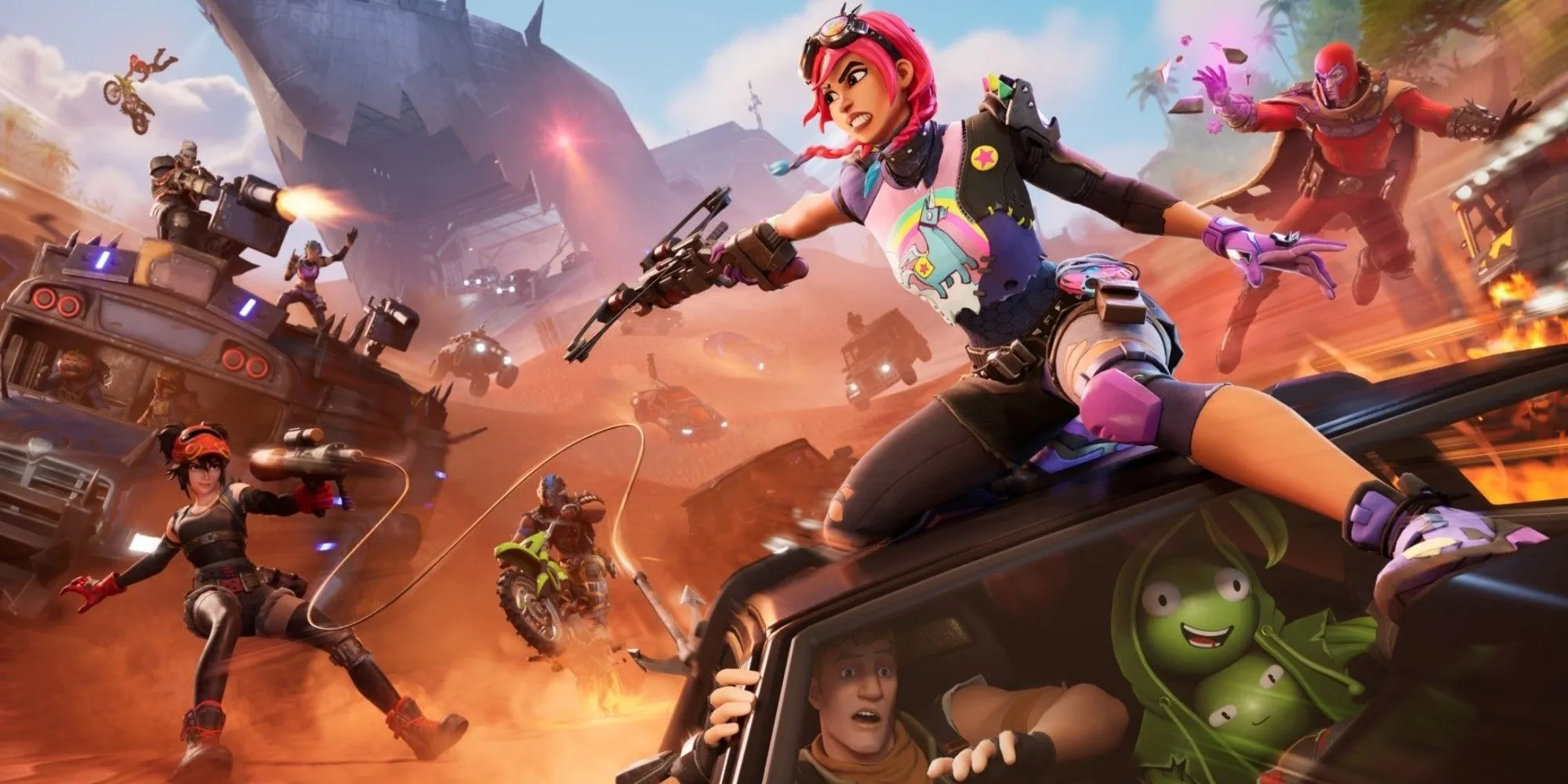 Keyart Fortnite Chapter 5 Season 3 thể hiện không khí căng thẳng, phản ánh sự bối rối của cộng đồng trước chính sách mới về gian lận.