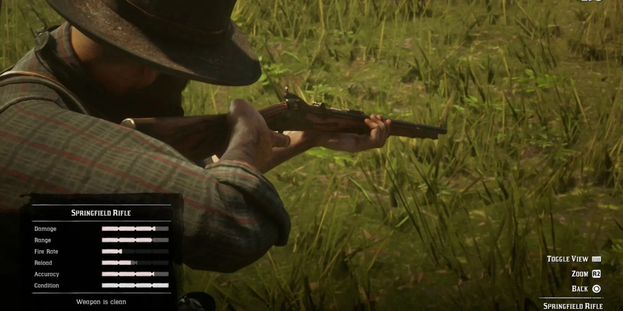 Khẩu súng trường Springfield trong Red Dead Redemption 2 được trang bị ống ngắm