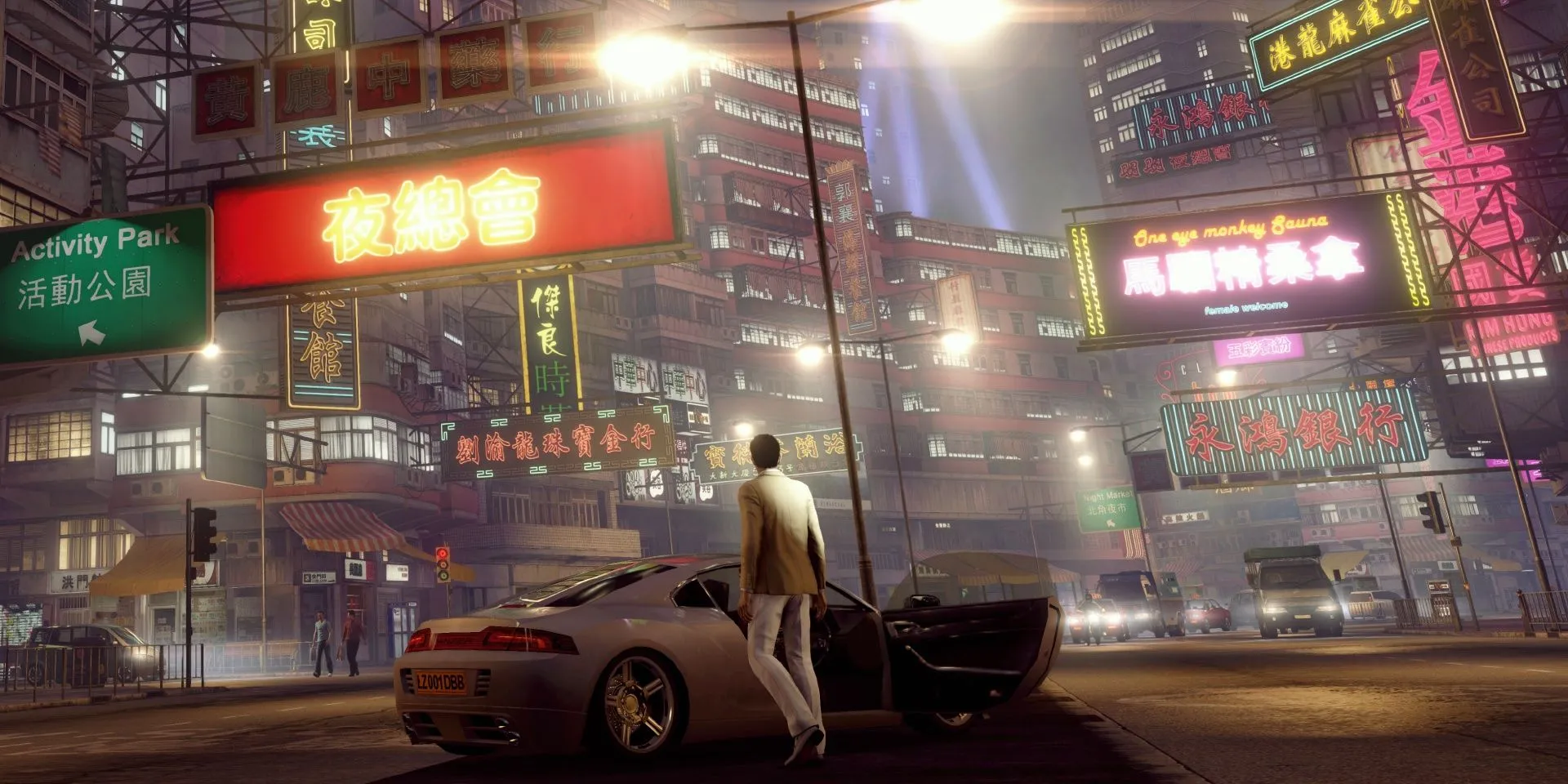 Khung cảnh đường phố Hồng Kông nhộn nhịp về đêm trong game Sleeping Dogs