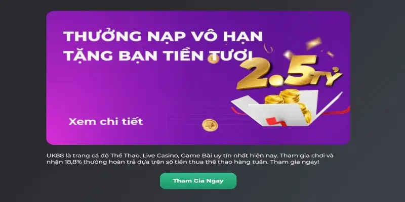 Khuyến mãi UK88 – Ưu đãi hấp dẫn cho mọi người chơi