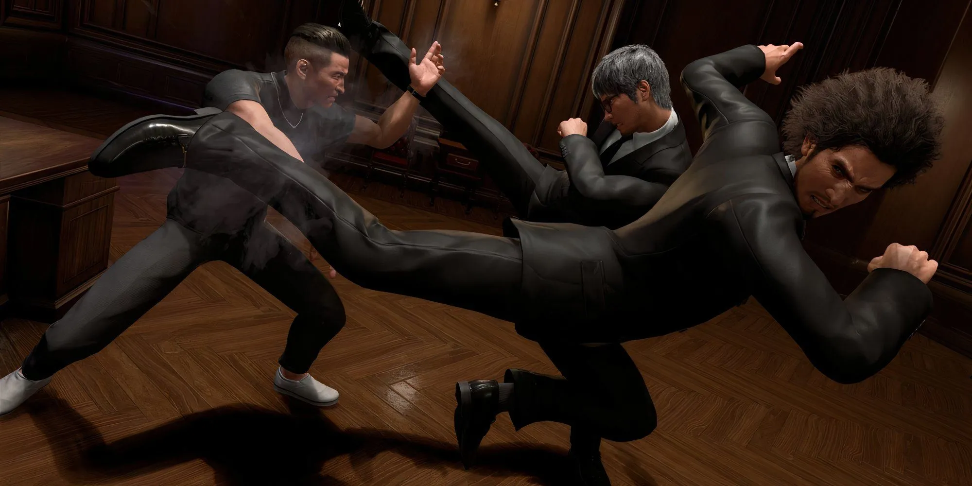 Kiryu và Ichiban chiến đấu với Wong Tou trong Like A Dragon Infinite Wealth