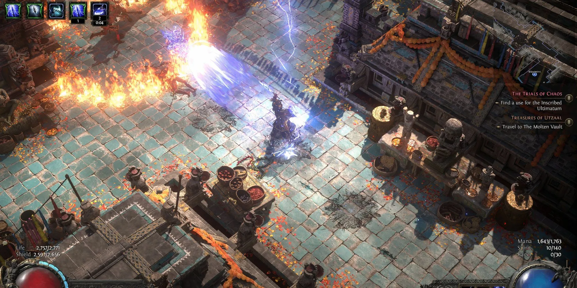 Kỹ năng Charged Staff của Mercenary trong Path of Exile II cường hóa sát thương sét