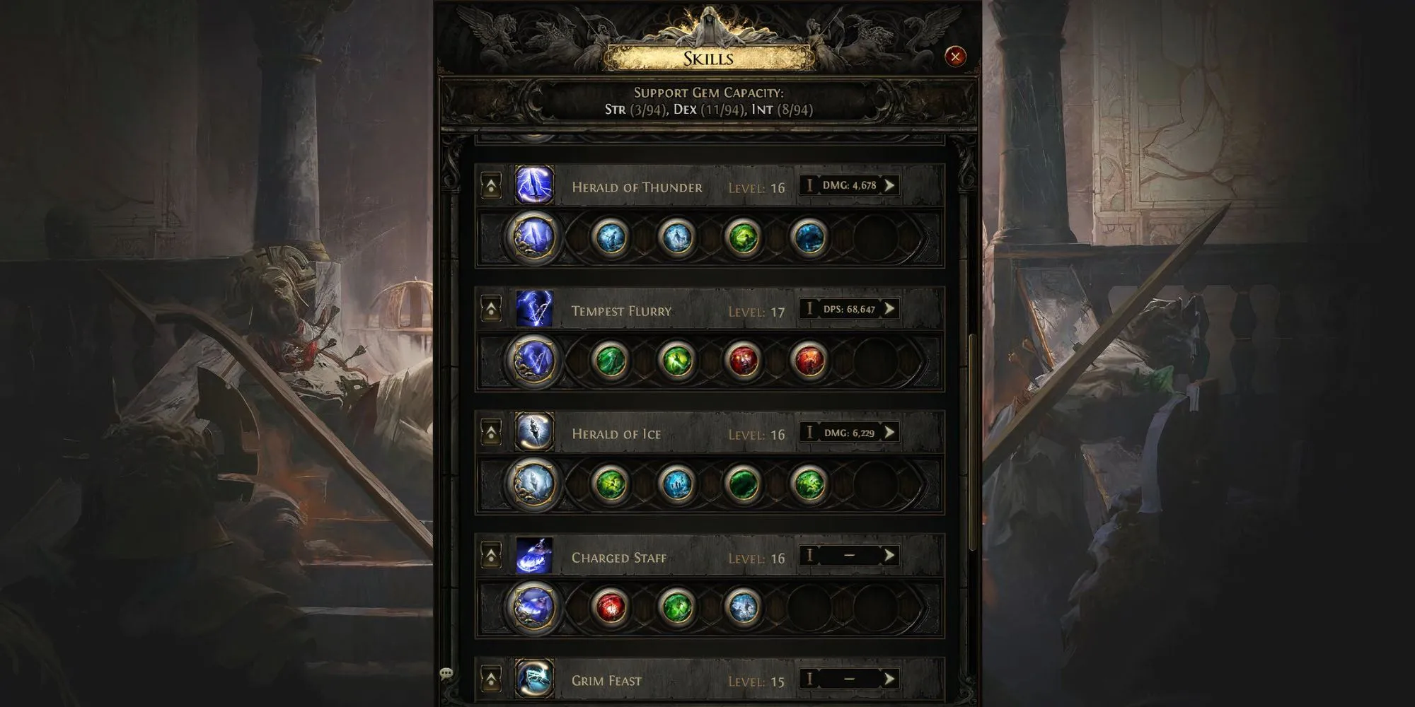 Kỹ năng và ngọc hỗ trợ cho Mercenary Path of Exile II Stat-Stacking