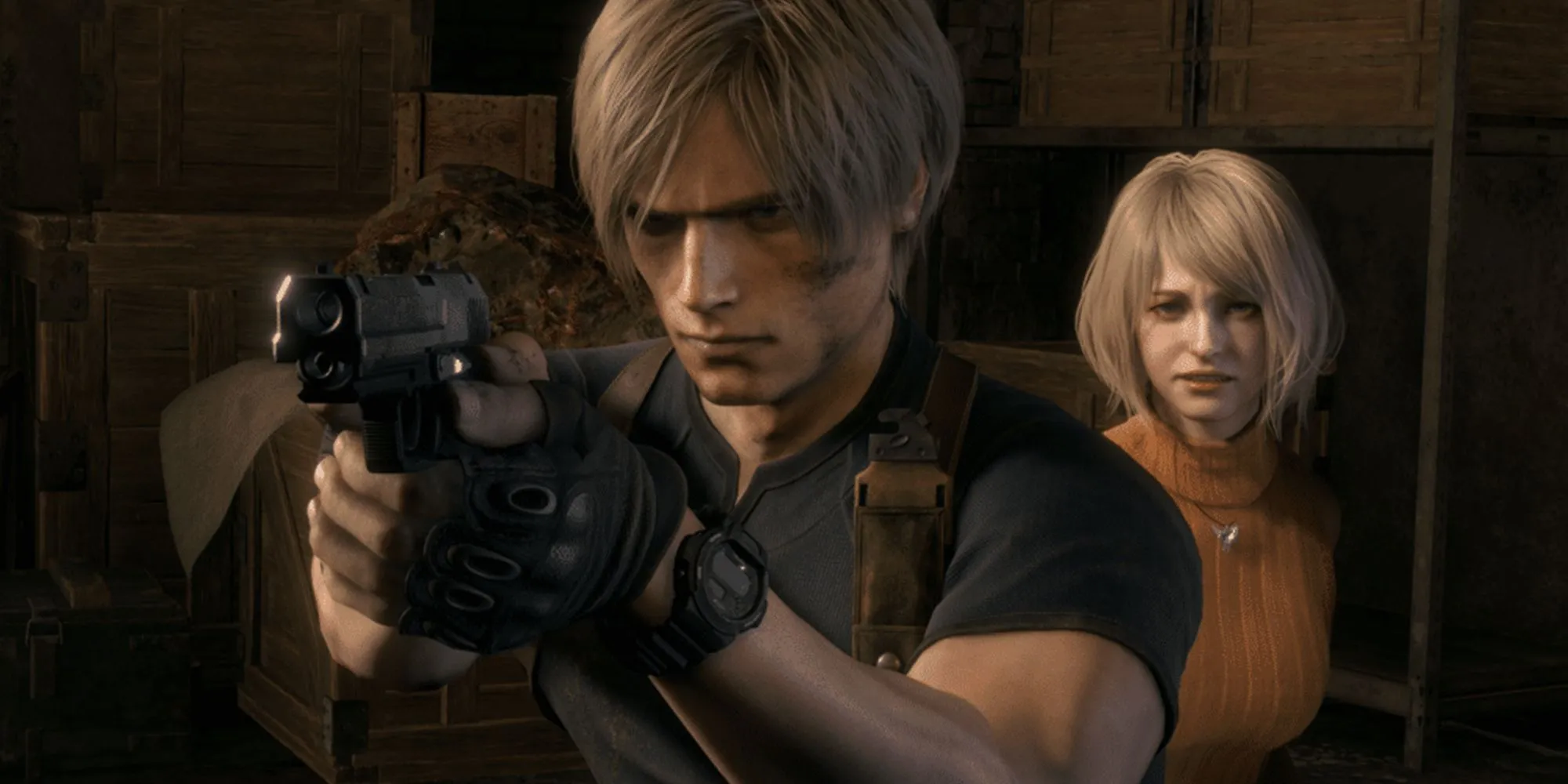 Leon Kennedy và Ashley Graham trong Resident Evil 4 Remake đối mặt với nguy hiểm
