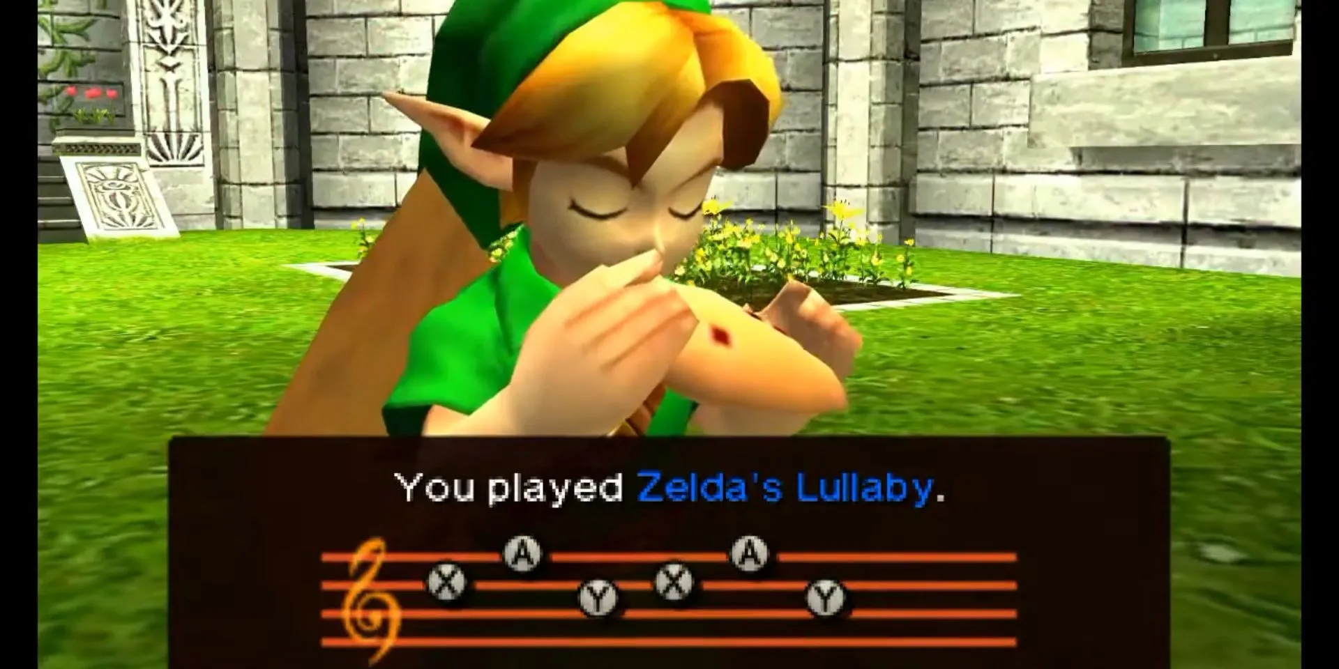 Link học bài hát Zelda's Lullaby trong Ocarina of Time