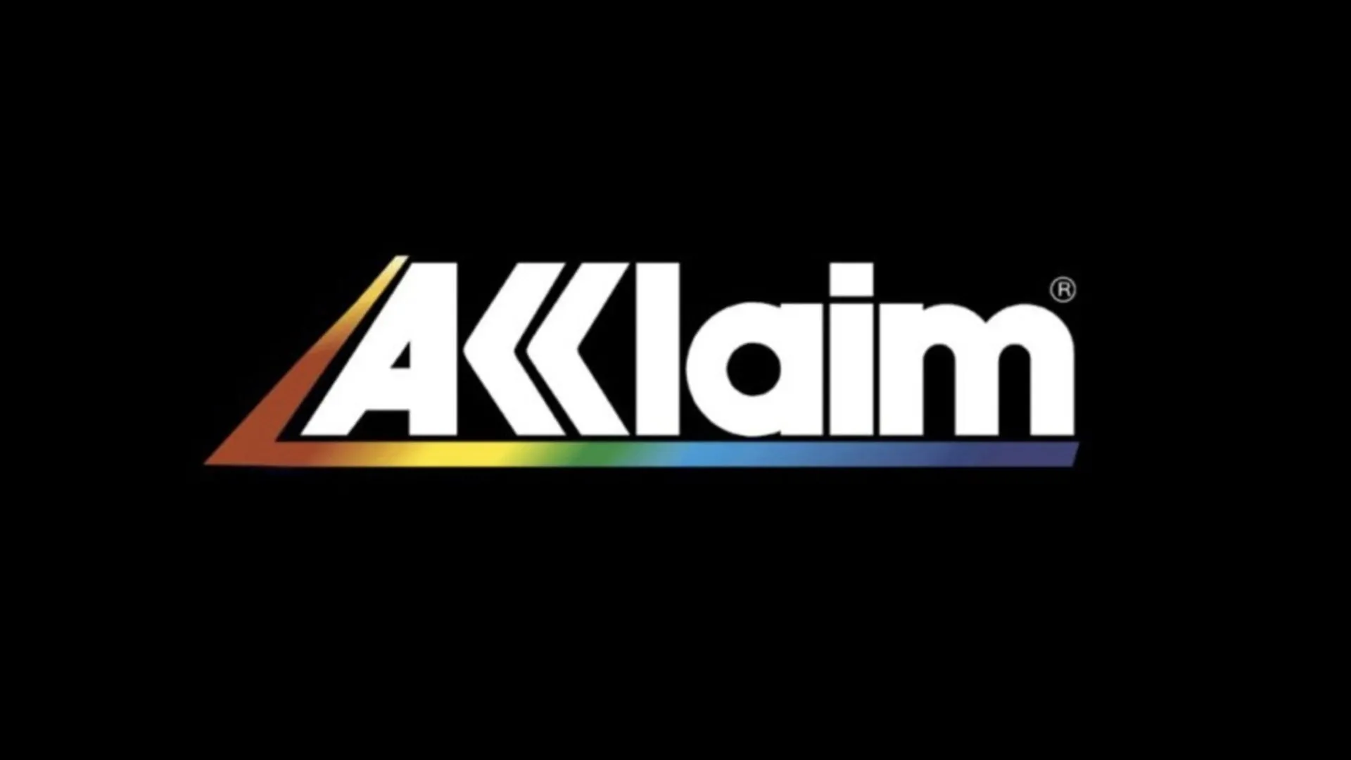 Logo Acclaim Entertainment trên nền tối