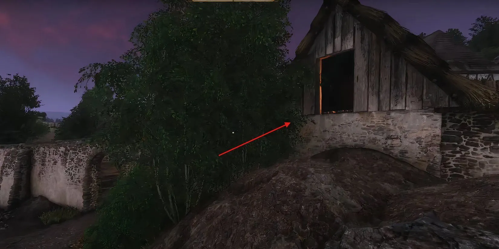 Lối vào phụ của nhà kho trong nhiệm vụ Feast for the Poor, Kingdom Come Deliverance 2