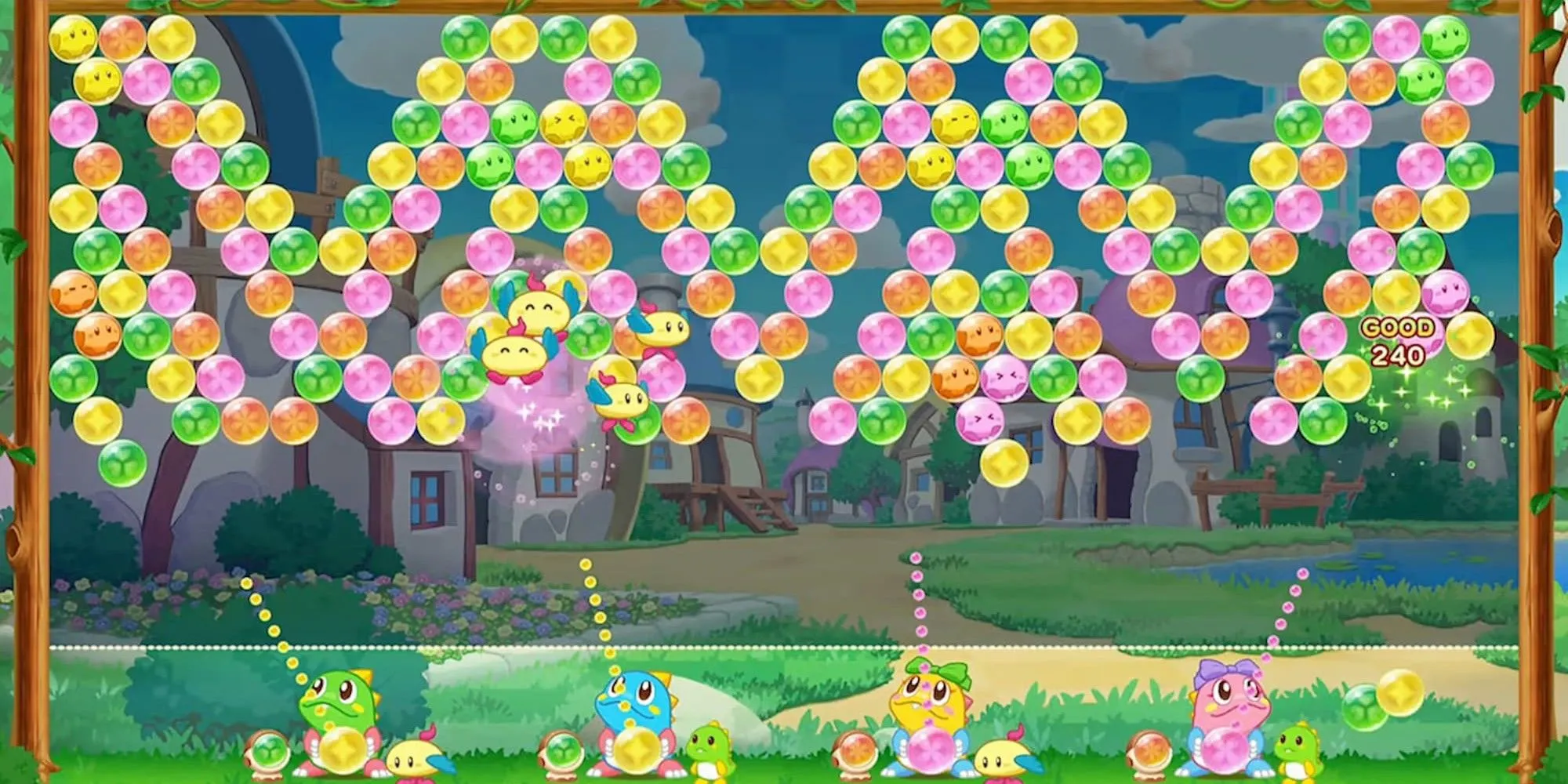 Màn chơi Stage 8 trong Puzzle Bobble Everybubble! với nhiều bong bóng màu sắc cần ghép nối