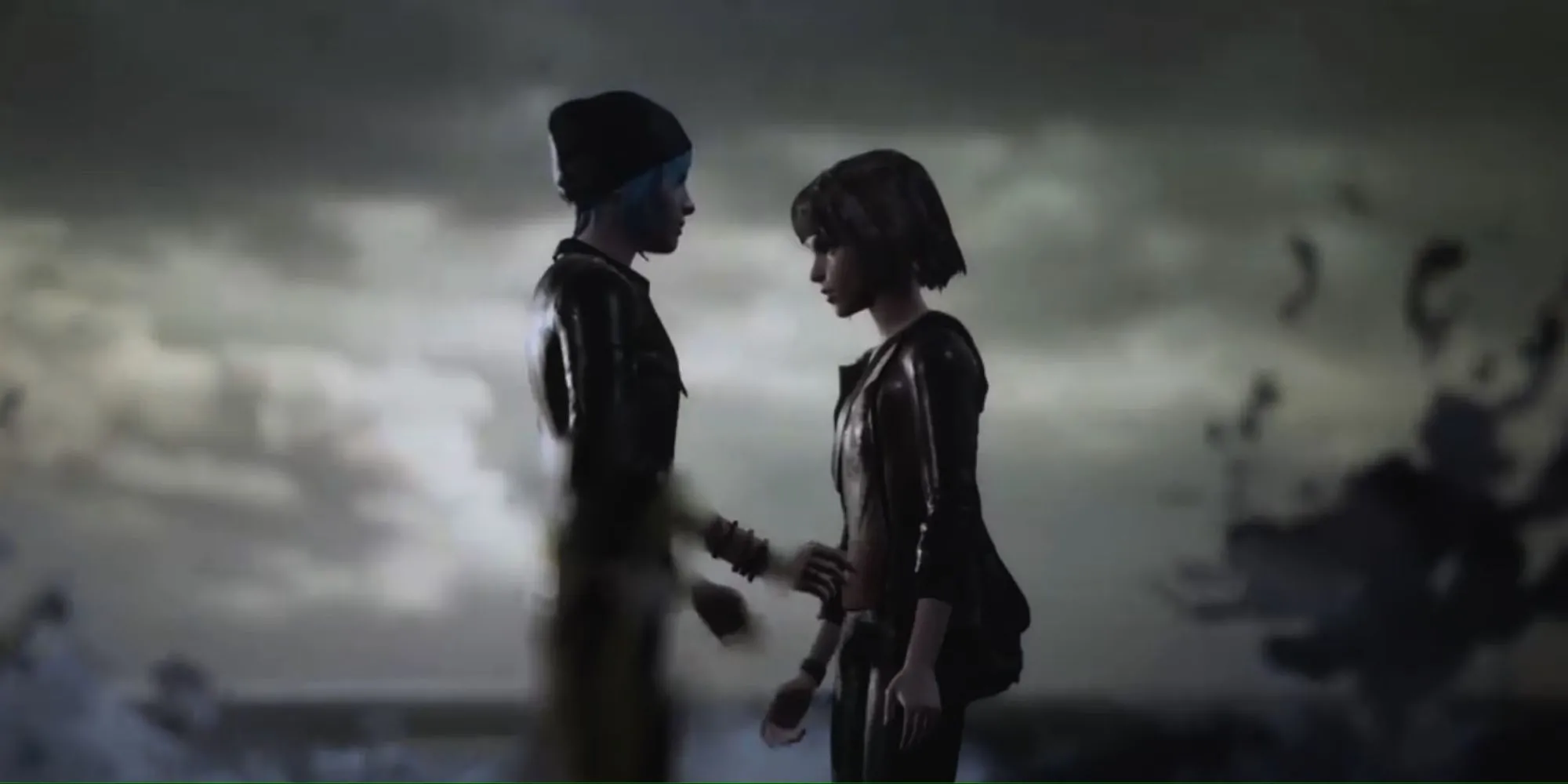 Những Khoảnh Khắc Bittersweet: Khi Chiến Thắng Trong Game Mang Vị Buồn 1 Max Caulfield và Chloe Price đứng bên nhau nhìn thị trấn Arcadia Bay bị bão phá hủy trong khoảnh khắc bittersweet cuối game Life is Strange