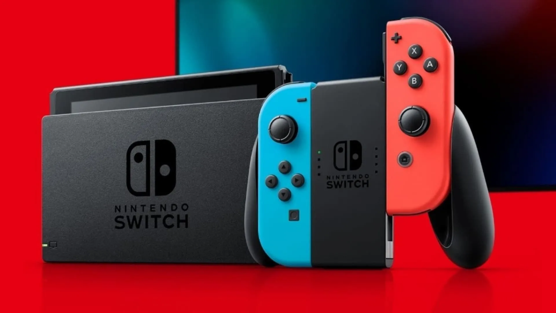 Máy Nintendo Switch màu đỏ với cặp Joy-Cons cùng màu