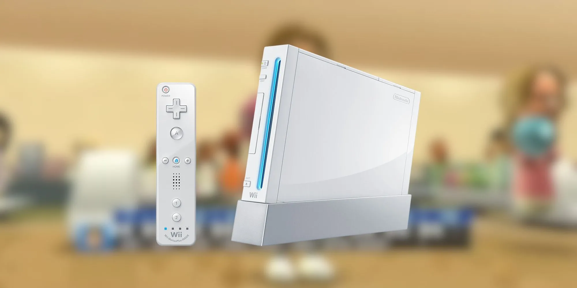 Máy Nintendo Wii màu trắng với thiết kế đặc trưng