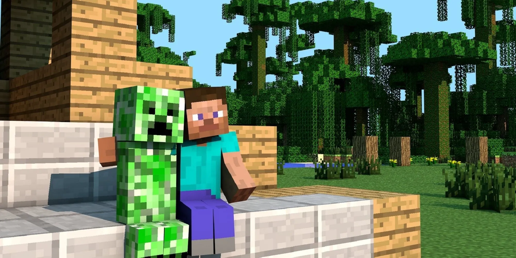 Minecraft Steve và Creeper