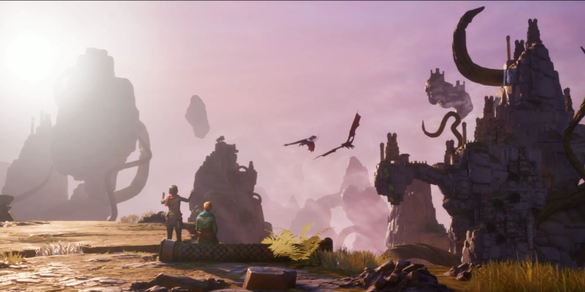 Mio và Zoe chiến đấu trên lưng Megalith trong trận chiến cuối cùng của chương Rise of the Dragon Realm