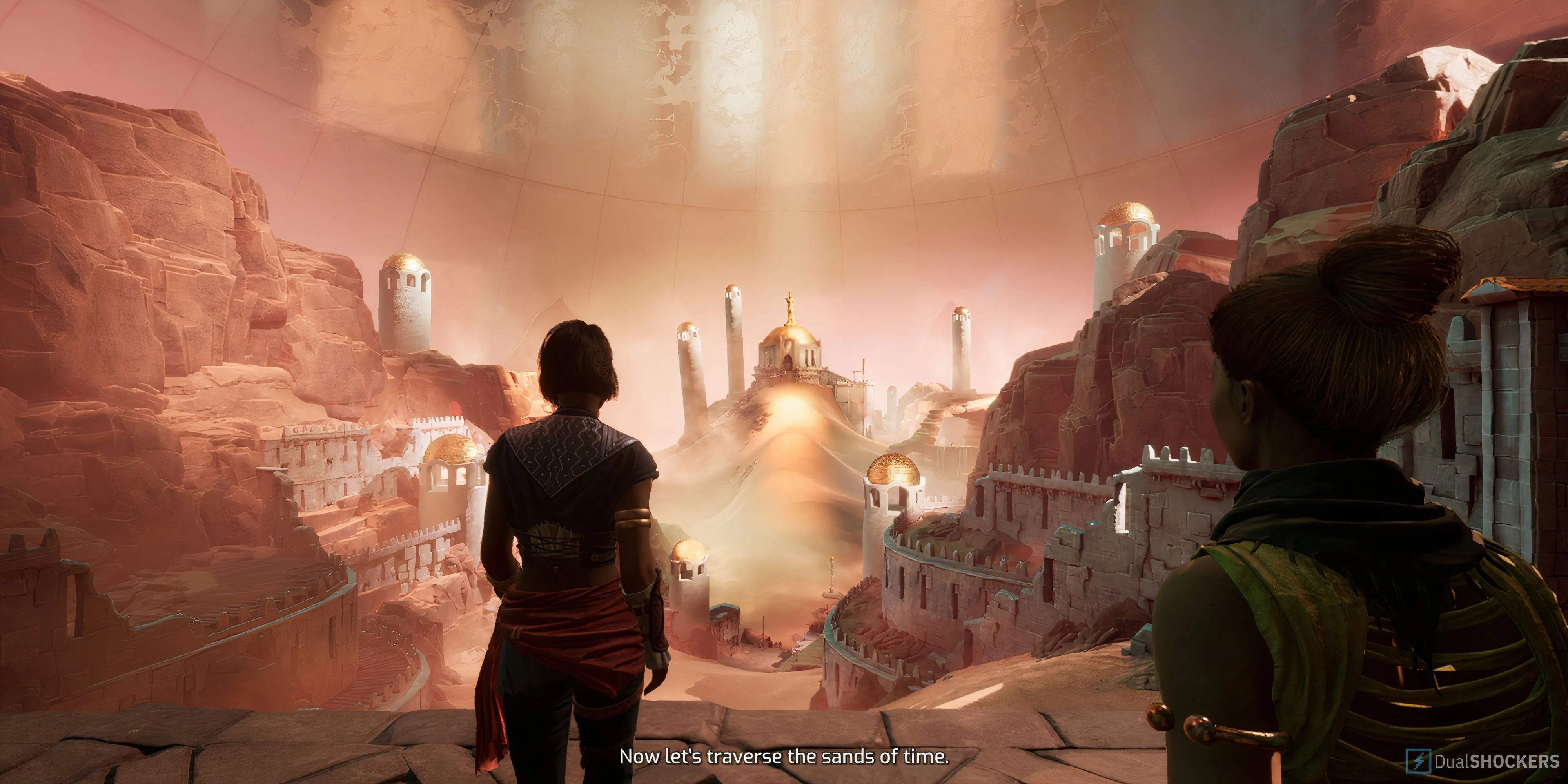 Mio và Zoe khám phá một khu vực sa mạc trong Split Fiction gợi nhớ Prince of Persia Sands of Time