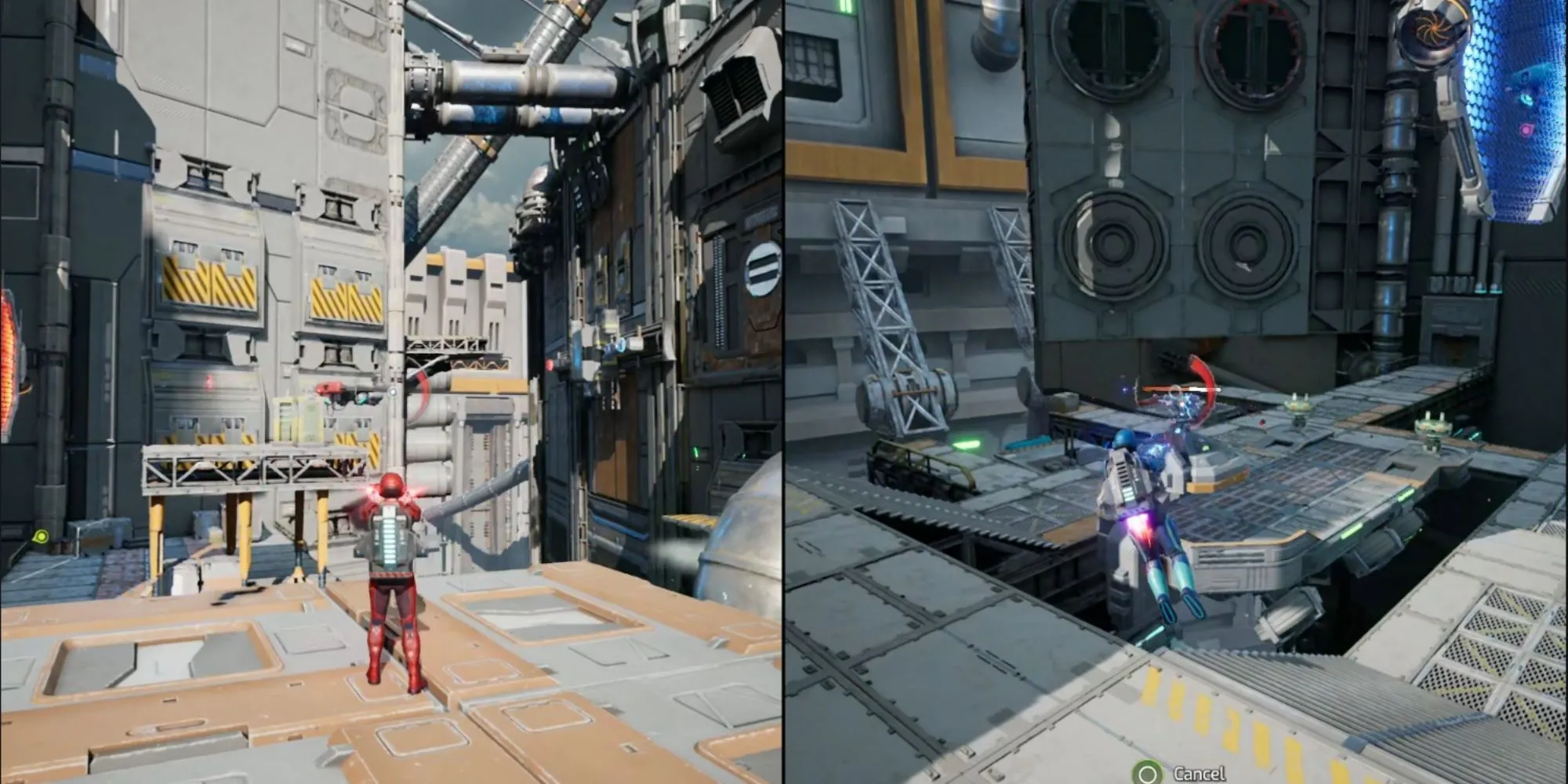 Mio và Zoe sử dụng jetpack để vượt qua chướng ngại vật trong Split Fiction Final Dawn