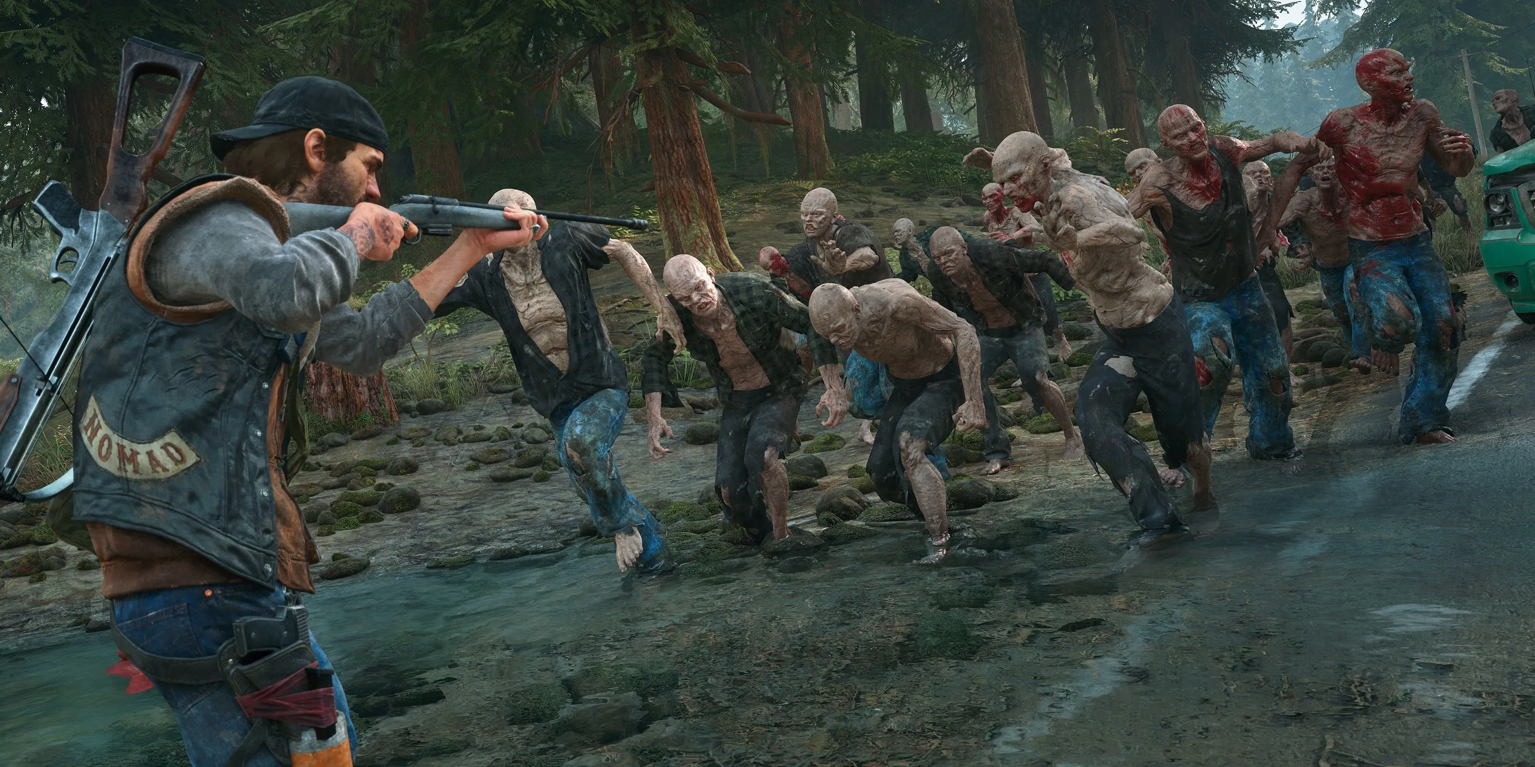 Một bầy Freakers khổng lồ trong chế độ Horde Assault của Days Gone Remastered