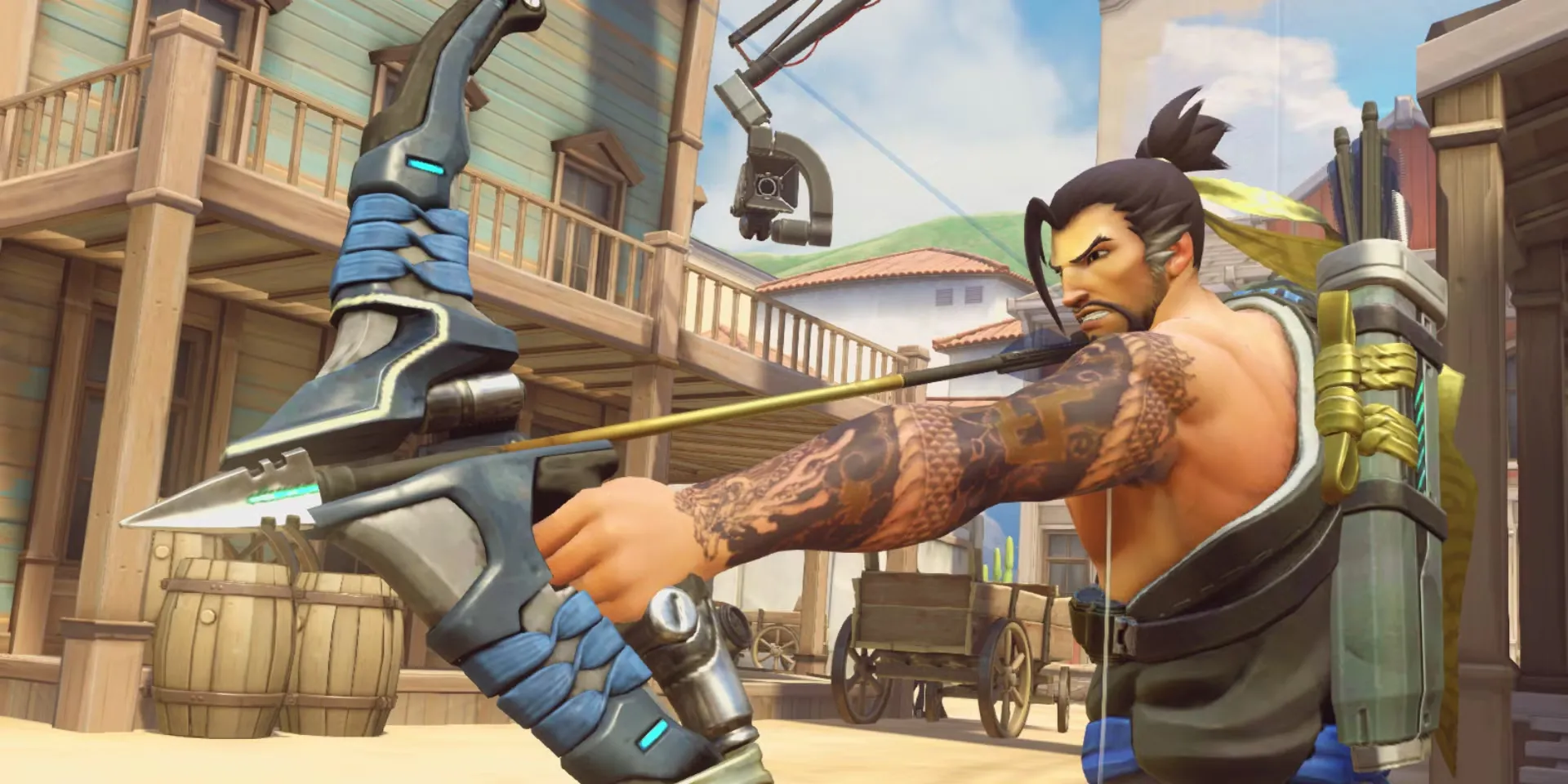 Một hình ảnh gameplay của Overwatch với các anh hùng đang giao tranh trong một bản đồ đầy màu sắc