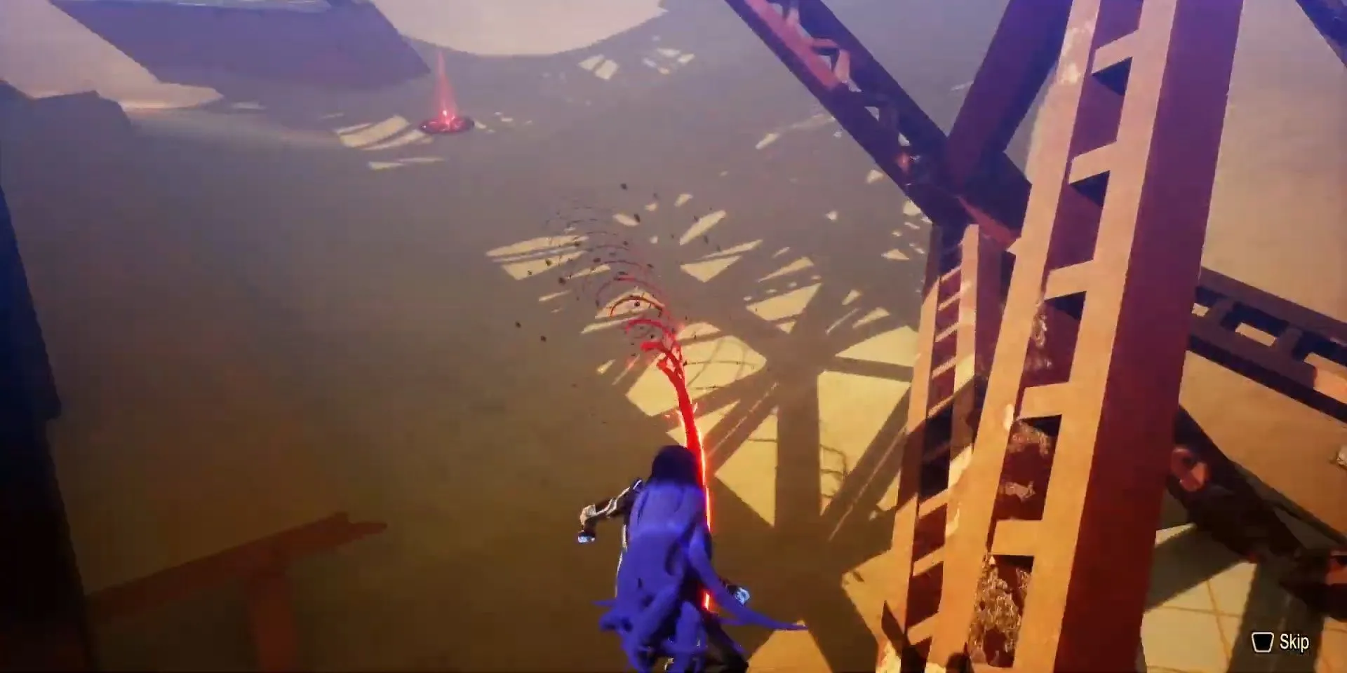 Nahobino lướt trên Magatsu Rail trong Shin Megami Tensei V: Vengeance