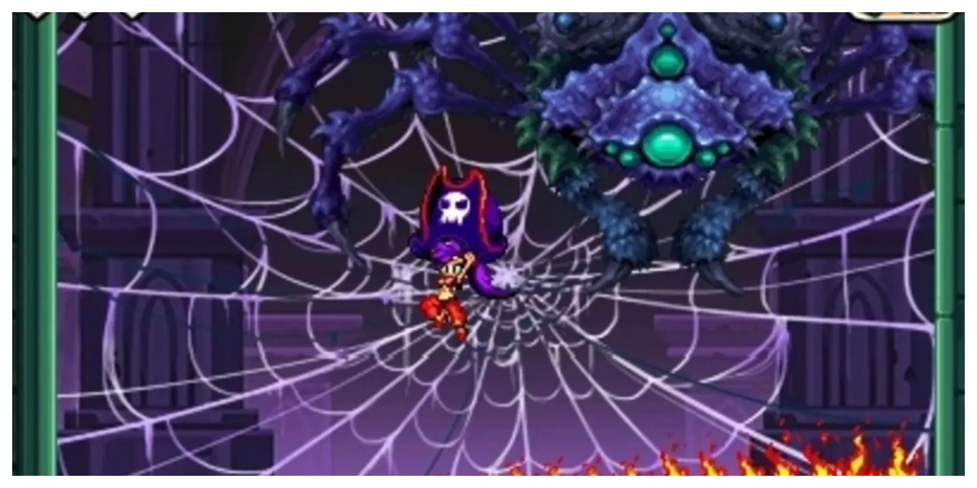 Nàng Shantae và Risky Boots trong game Shantae and the Pirate's Curse đồ họa pixel art rực rỡ