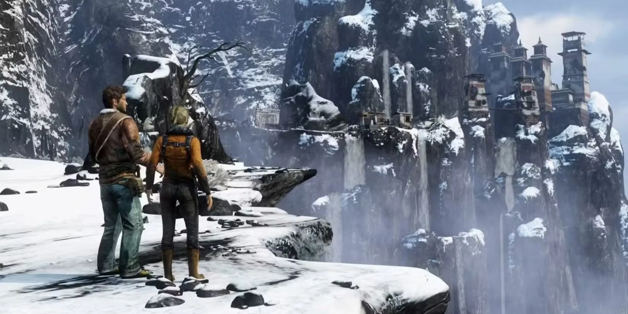 Nathan Drake trong một cảnh hành động nghẹt thở của Uncharted 2 Among Thieves