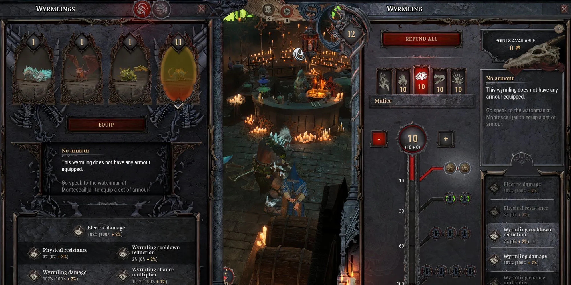 Người chơi Dragonkin The Banished gặp Jailer để chọn Wyrmling tại thành Montescail