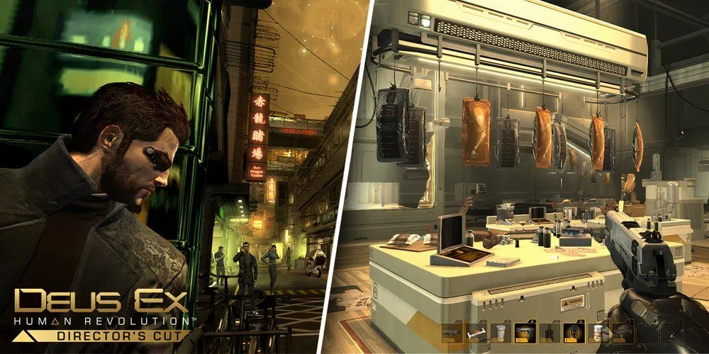 Nhân vật Adam Jensen trong Deus Ex Human Revolution sử dụng kỹ năng tăng cường cơ khí
