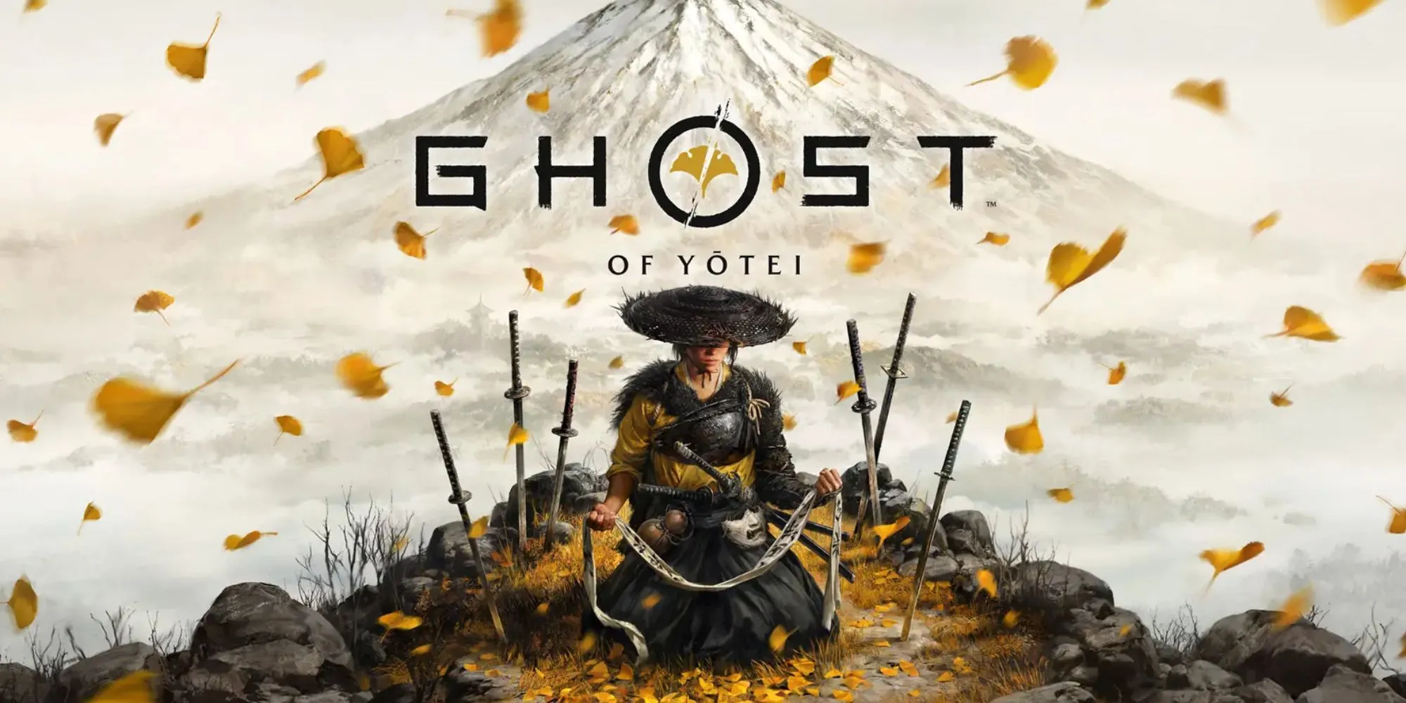 Nhân vật chính Atsu trong Ghost of Yotei đứng giữa khung cảnh tuyết rơi ấn tượng