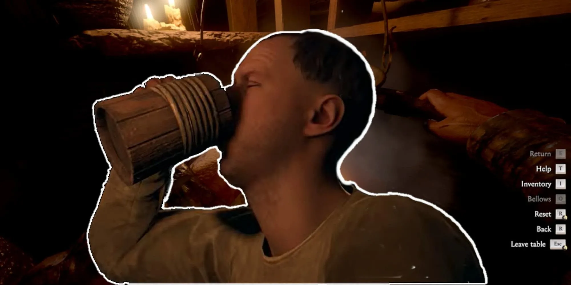 Nhân vật đang uống rượu trong Kingdom Come Deliverance 2, mod Faster Alcoholism Removal giúp giảm tác hại của việc nghiện rượu