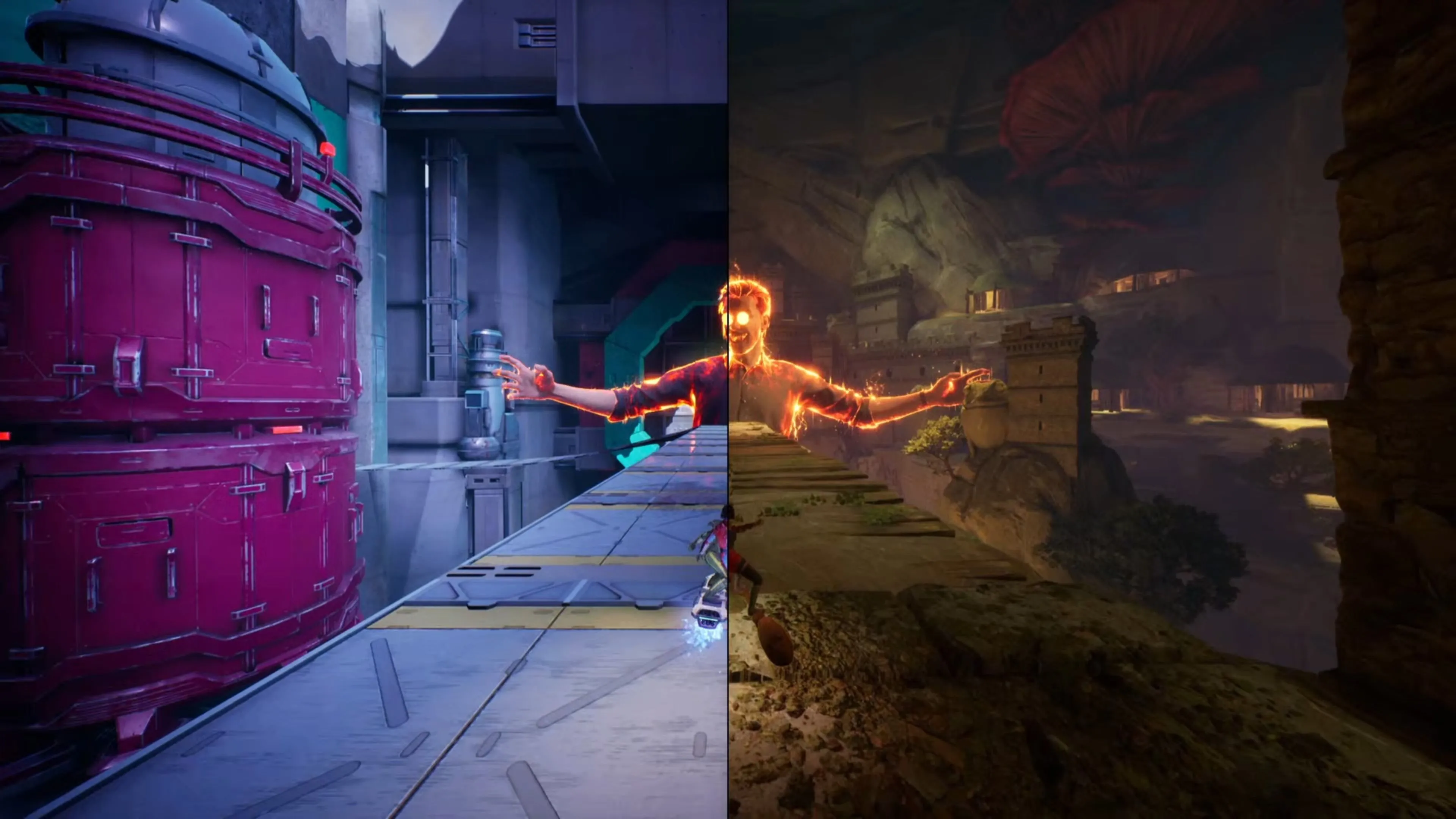 Nhân vật Rader xuất hiện cản đường Mio và Zoe trong game Split Fiction