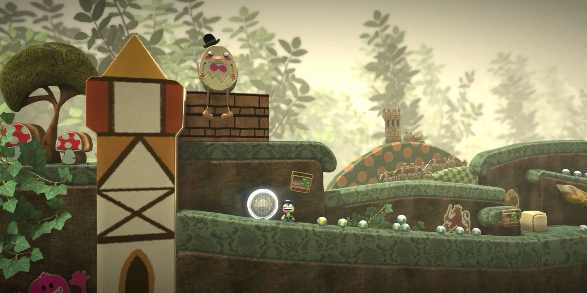 Nhân vật Sackboy đáng yêu trong LittleBigPlanet đang làm mặt hề