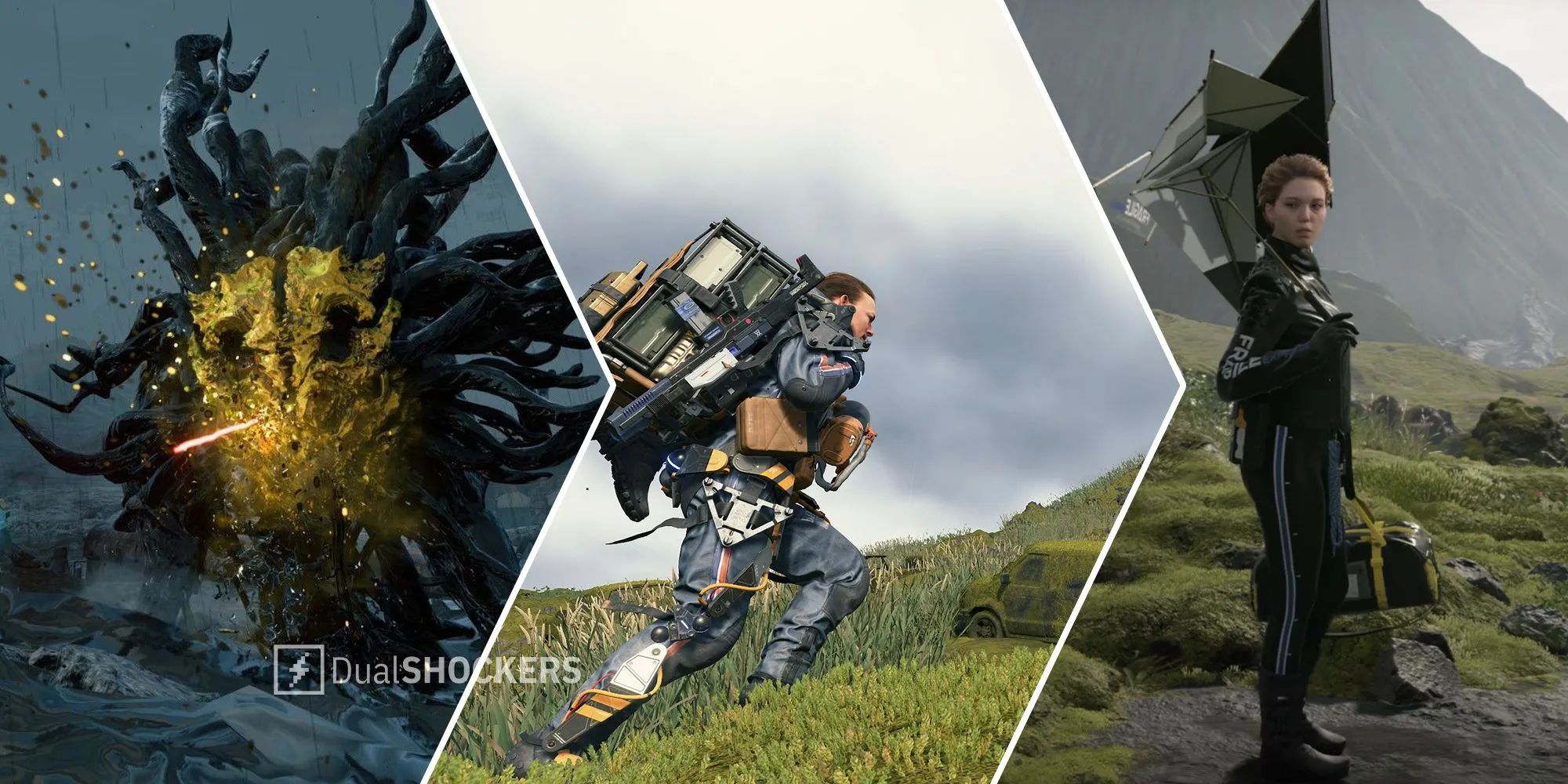 Nhân vật Sam Porter Bridges chạy trốn BT trong Death Stranding