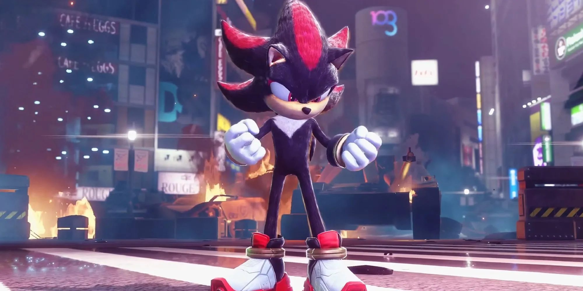 Nhân vật Shadow the Hedgehog với khẩu súng