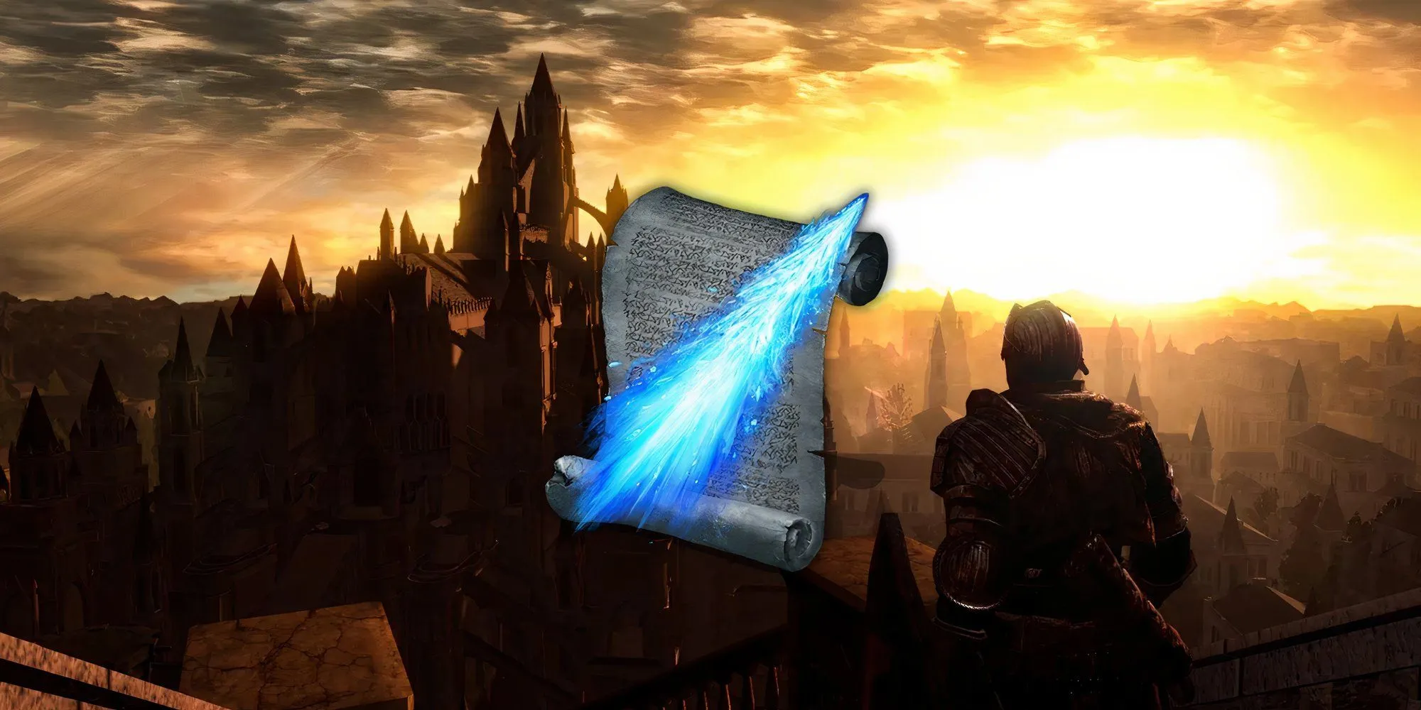 Nhân vật sử dụng phép thuật Crystal Soul Spear trong Dark Souls 3