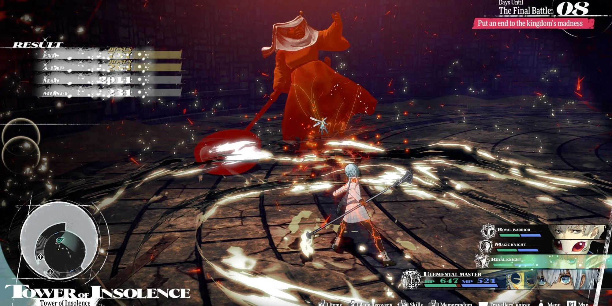 Nhân vật sử dụng quyền trượng chiến đấu trong game Metaphor ReFantazio