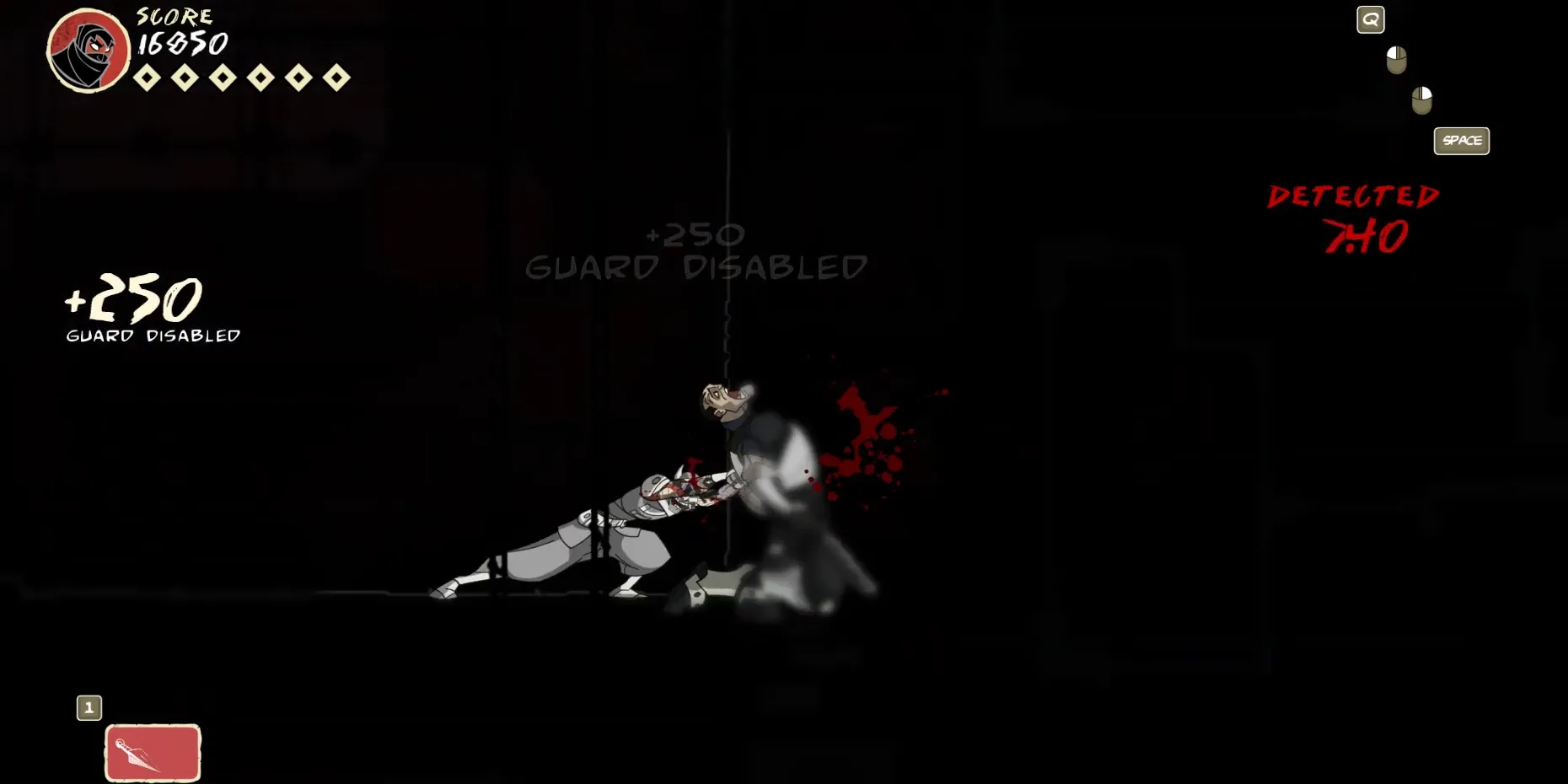 Ninja đối đầu với Kelly trong Mark of the Ninja