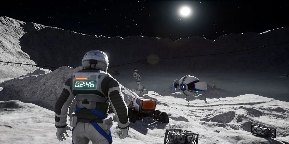 Phi hành gia trong Deliver Us The Moon cô đơn nhìn Trái Đất từ Mặt Trăng