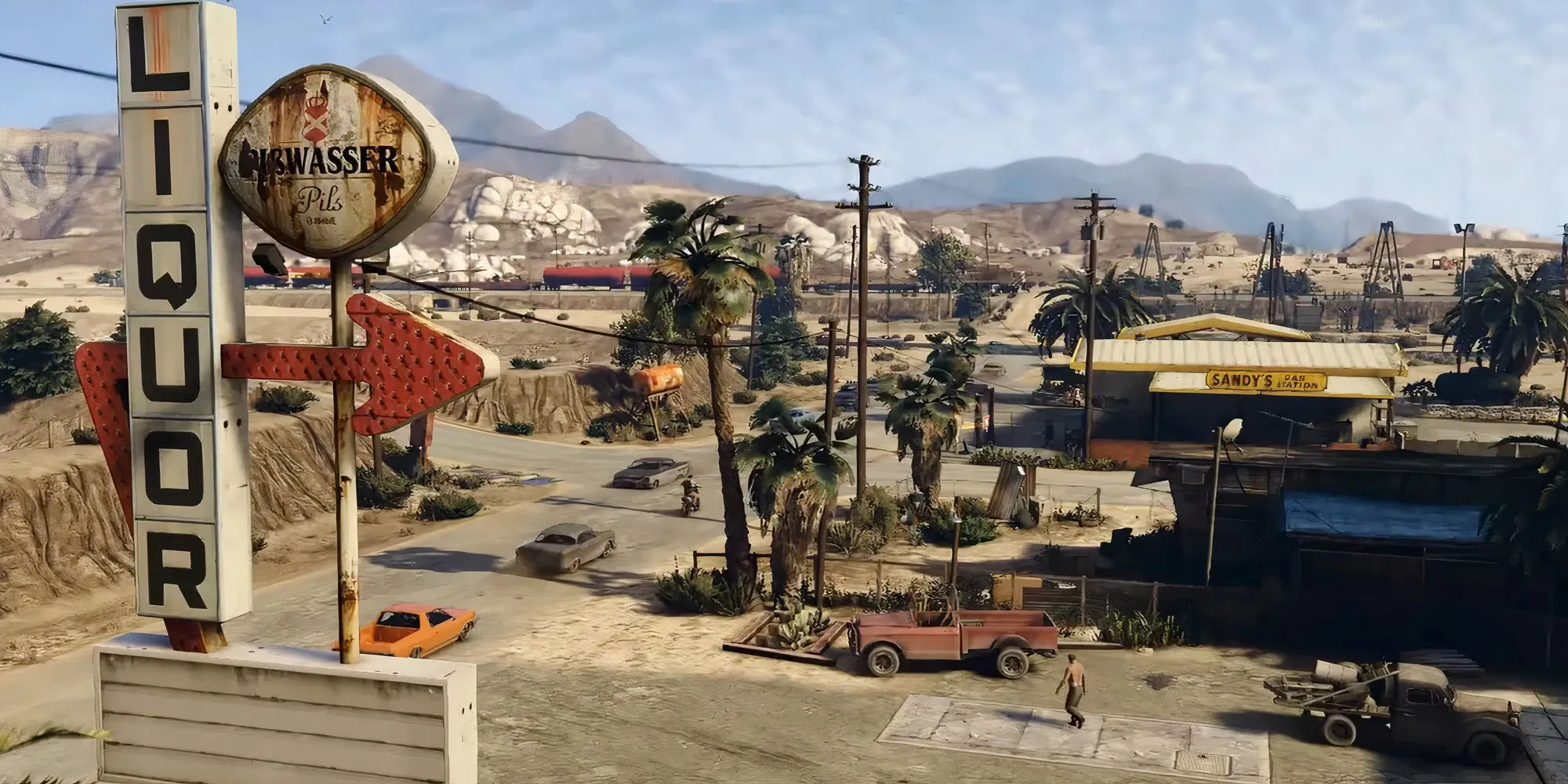 Phong cảnh sa mạc rộng lớn và cằn cỗi trong game GTA 5