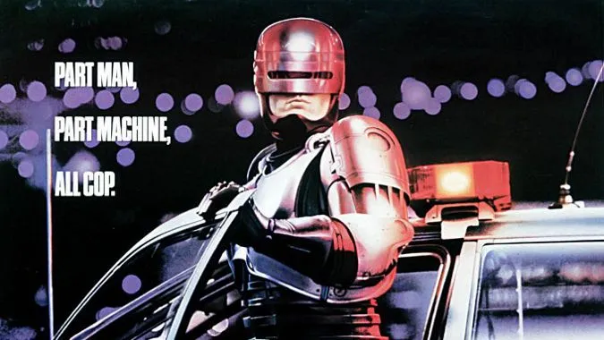 Poster phim RoboCop kinh điển thể hiện phong cách hành động mạnh mẽ