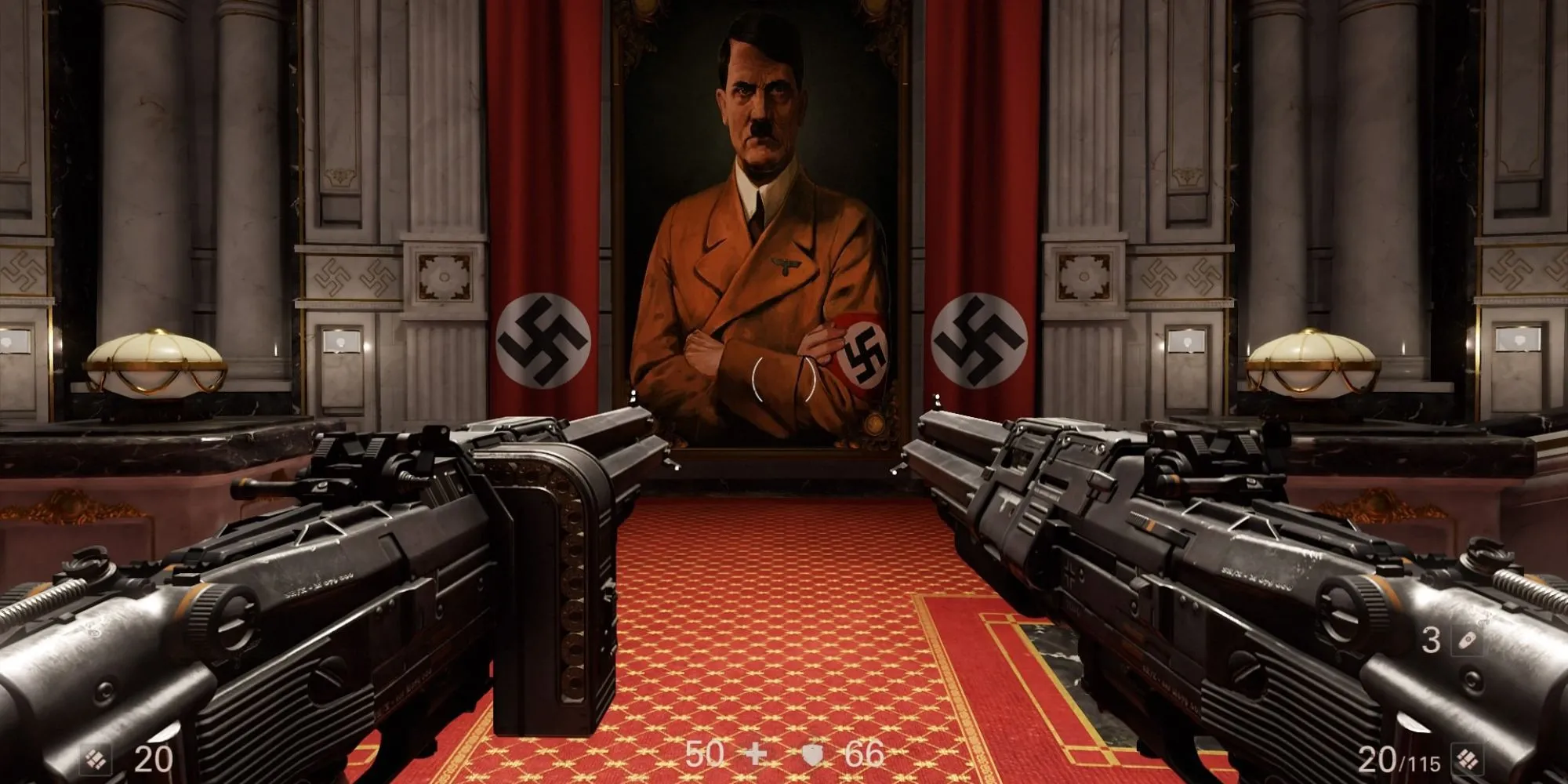 Poster quảng cáo game Wolfenstein II The New Colossus với BJ Blazkowicz và đồng đội