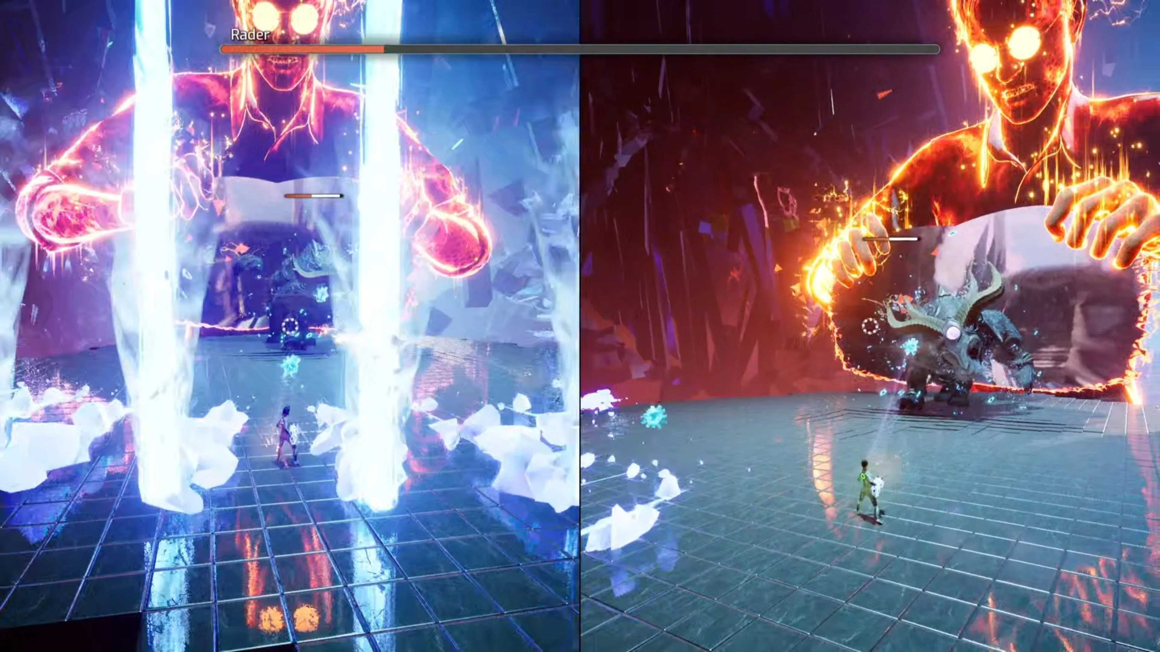 Rader triệu hồi Vua Băng tấn công Mio và Zoe trong game Split Fiction