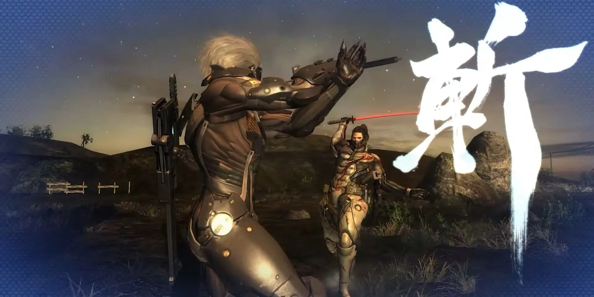 Raiden chuẩn bị chém Sam trong Metal Gear Rising: Revengeance