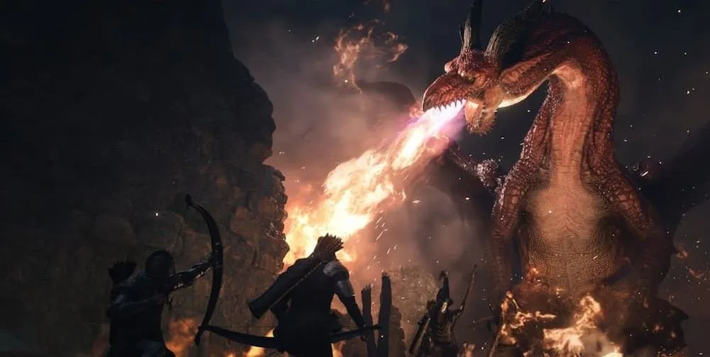 Rồng phun lửa dữ dội trong thế giới giả tưởng của Dragon's Dogma 2