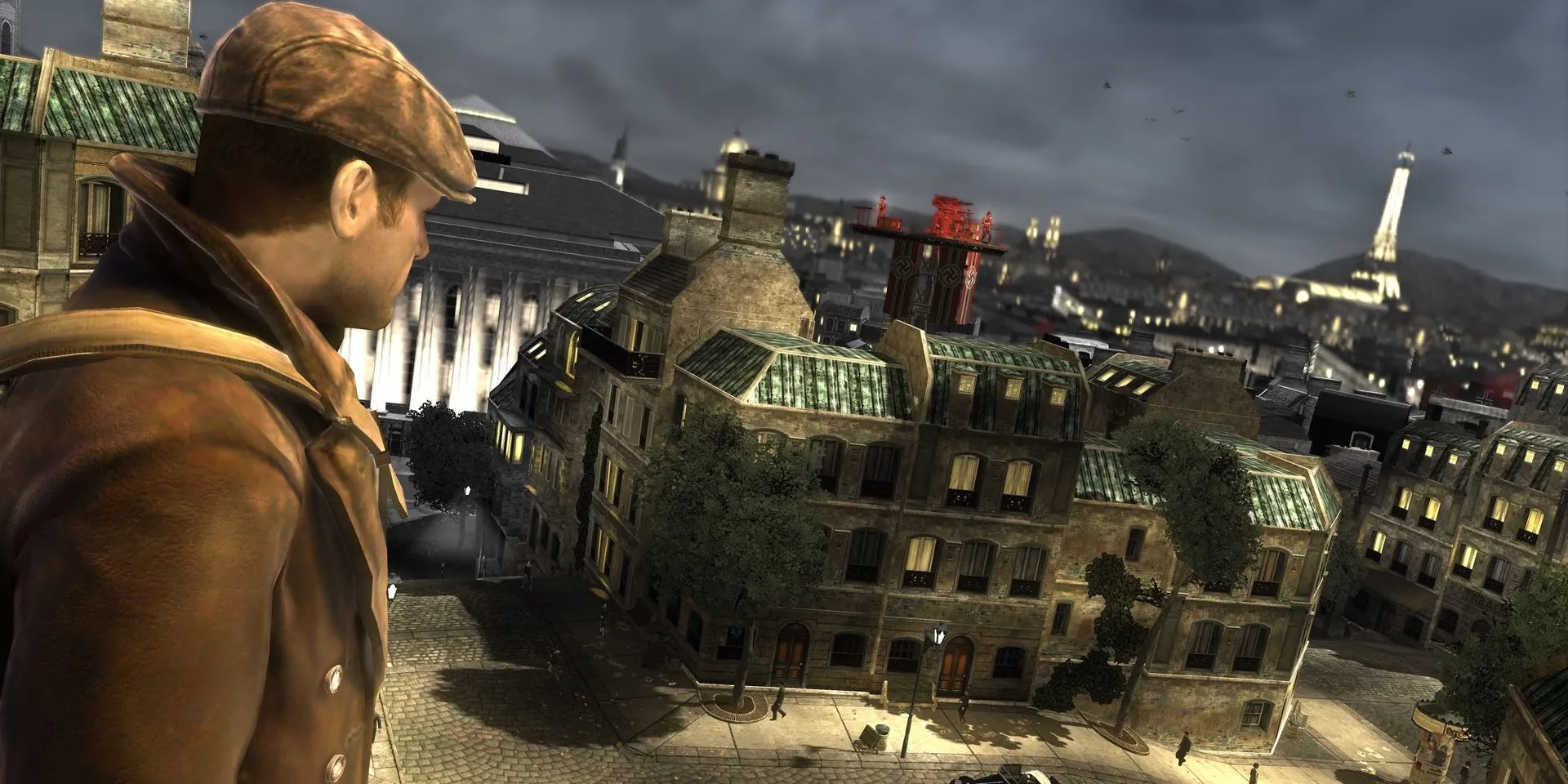 Sean Devlin ngắm nhìn Paris bị chiếm đóng trong game The Saboteur